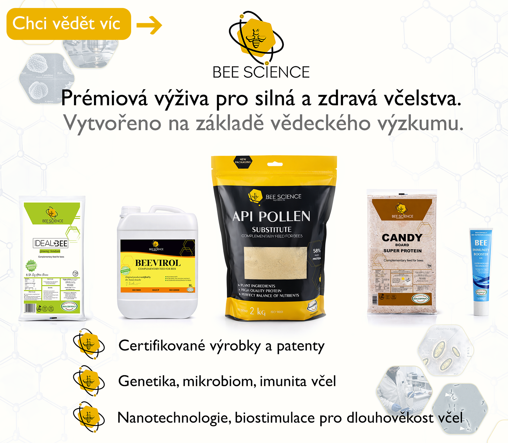 BeeScience Premiová výživa pro zdravá silná včelstva - BeeScience