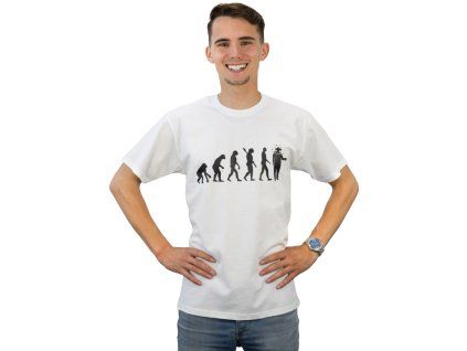 Včelařské tričko Evoluce unisex, bílé 1
